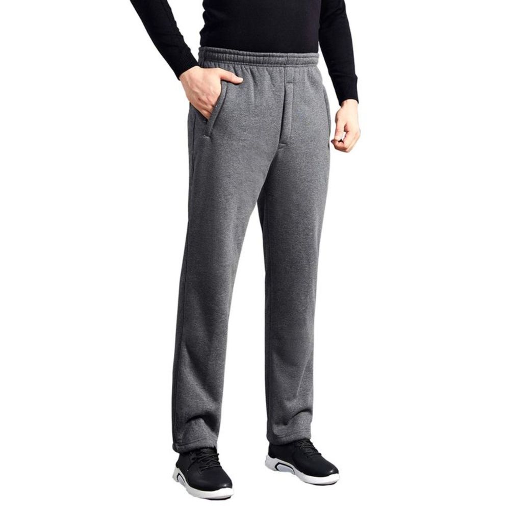 Locachy Mens Casual Cotton Jogger Sweatpant Elastic Waist Drawstring Zipper